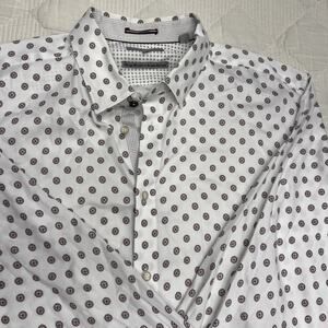 Ted Baker London Geo Medallion Print Button Up Shirt Pink 7